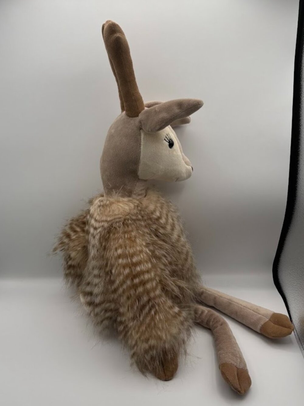 JELLYCAT Roxie Reindeer Deer Tan, Cream, Feathery Stuffed Plush 28” Large - Picture 3 of 11